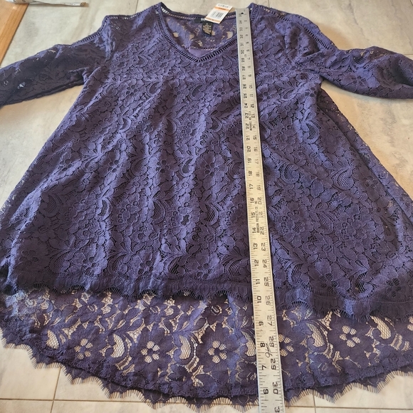 Style & Co Elegant Purple Lace Top SZ: S Cotton Nylon Blend NWT! - Picture 14 of 16